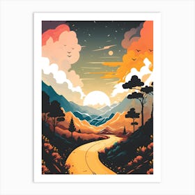 Road To The Sunset Art Print