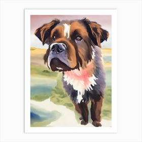 Newfoundland Watercolour Dog Art Print