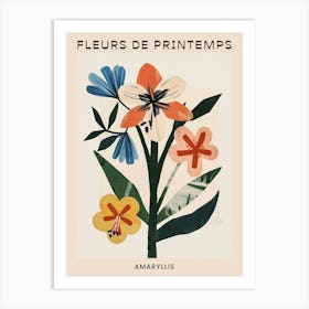 Spring Floral French Poster  Amaryllis 5 Art Print
