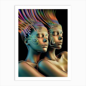 Beautiful, 2 women, "Together" Art Print