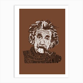 Einstein Calligram Art Print