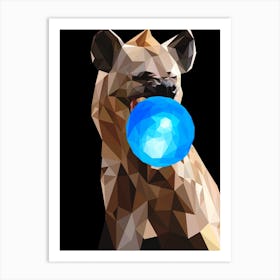 Hyena chwing bubble gum Art Print