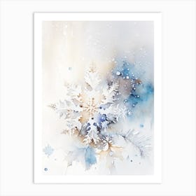 Delicate, Snowflakes, Storybook Watercolours 2 Art Print