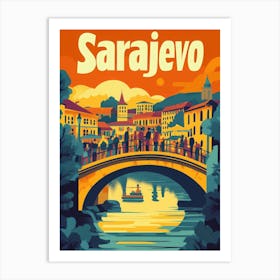 Aihrgdesign A 1970s Inspired Travel Poster For Sarajevo Depic 64cb7316 1912 45ed A432 401513430fef 1 Art Print