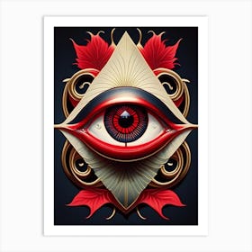 Third Eye Symbol5, Japanese Ukiyo E Style Art Print