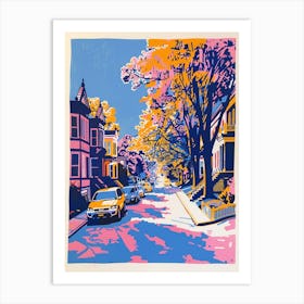 Forest Hills New York Colourful Silkscreen Illustration 3 Art Print