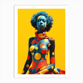 Afro American Skylines: Celestial Fashion Ascent Art Print