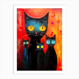 Cats Family Painting Art Print