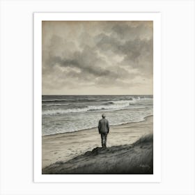 Man On The Beach Art Print