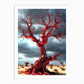 Dead Tree Of Rubies In The Middle Of The Desert Art Print