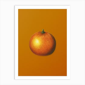 Vintage Orange Botanical on Sunset Orange n.0391 Art Print