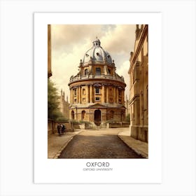 Oxford University 2 Watercolor Travel Poster Art Print