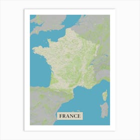 France map poster art Art Print