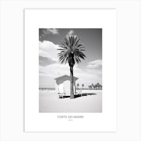 Poster Of Forte Dei Marmi, Italy, Black And White Photo 1 Art Print