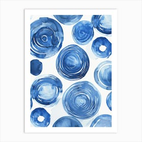 Blue Watercolor Circles 6 Art Print