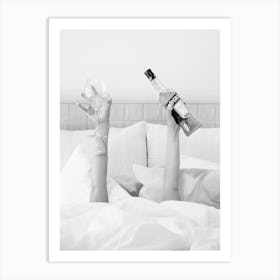 Drinks in Bed B&W_2662376 Art Print