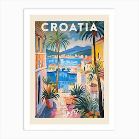 Split Croatia 2 Fauvist Painting Travel Poster Art Print
