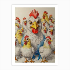 Chickens 2 Art Print