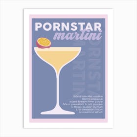Purple Pornstar Martini Cocktail Art Print
