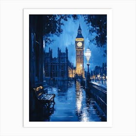 Fantasy Rainy Night In London 10 Art Print