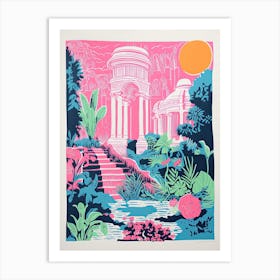 Gradens At The Palace Of Fine Arts Abstract Riso Style 3 Art Print