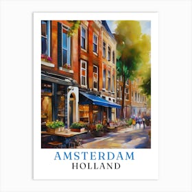 Netherlands Amsterdam, travel poster, wall art print, Amsterdam painting,102 Art Print