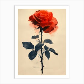 Red Rose Art Print