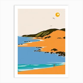 Half Moon Bay Antigua Midcentury Art Print