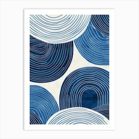 Blue Circles Canvas Print Art Print