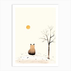 Cute Minimal Fox Illustration 2 Art Print