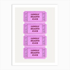 Lonely Hearts Pink Art Print