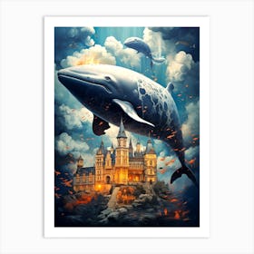 Whale And Castle Art Print