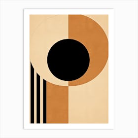 Symphony In Sepia; Beige Mid Century Notes Art Print