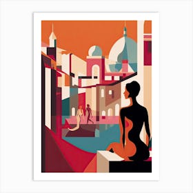 San Sebastian, Spain, Bold Outlines 3 Art Print