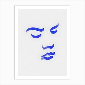 Blue Face Art Print