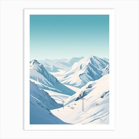 Les 3 Vallees   France, Ski Resort Illustration 2 Simple Style Art Print