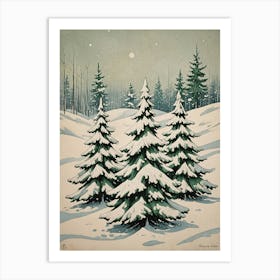 Three Christmas Trees no2 Art Print