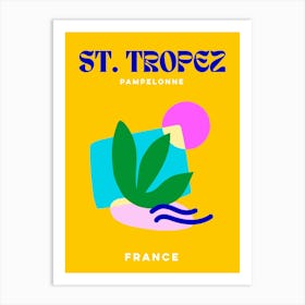 Take me to St Tropez France - Minimal Bright Yellow Summer - Travel series Art Print