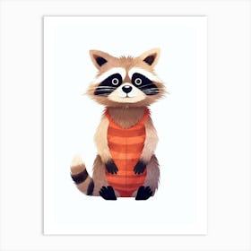 Raccoon Cute Illustration 4 Art Print