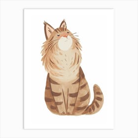 Norwegian Forest Cat Cat Clipart Illustration 4 Art Print