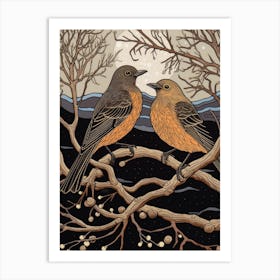 Art Nouveau Birds Poster Grey Plover 1 Art Print