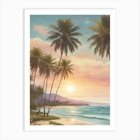 Sunset At The Beach 3 Art Print