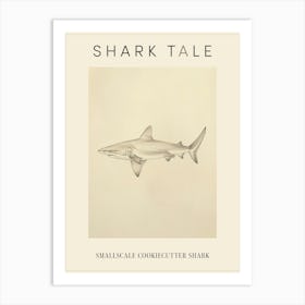 Smallscale Cookiecutter Shark Vintage Illustration 2 Poster Art Print