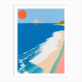 Cala Macarella Beach, Menorca, Spain Modern Colourful Art Print
