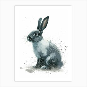 English Silver Rabbit Nursery Illustration 4 Art Print