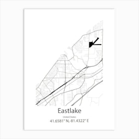 Eastlake,United States Minimalist Map Art Print