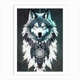 Wolf Dreamcatcher 8 Art Print