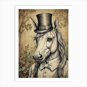 Unicorn In Top Hat 1 Art Print