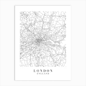 London England Street Map Minimal Art Print