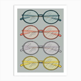 Eyeglasses In Grey Art Print